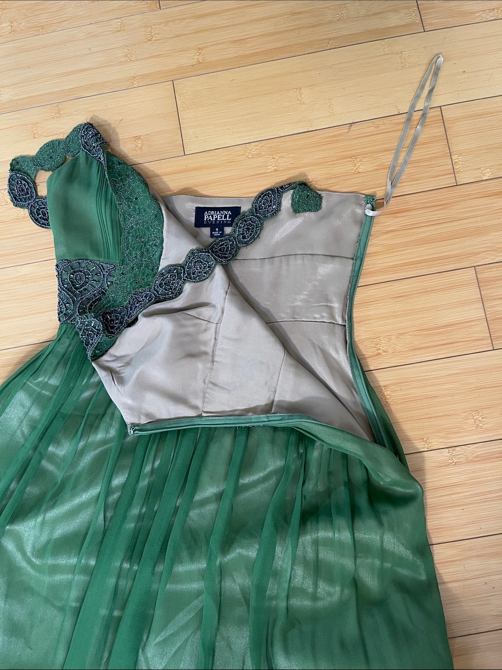 Women Adrianna Papell Evening Midi Dress Beautiful Sequined Size 4 Sleeveless - Picture 6 of 13